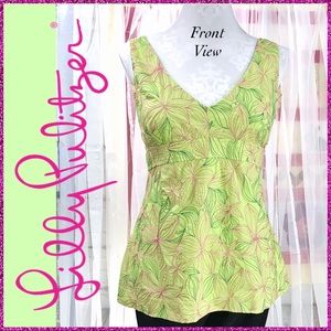 NWT Lilly Pulitzer Sz 10 Chartreuse Sleeveless Top